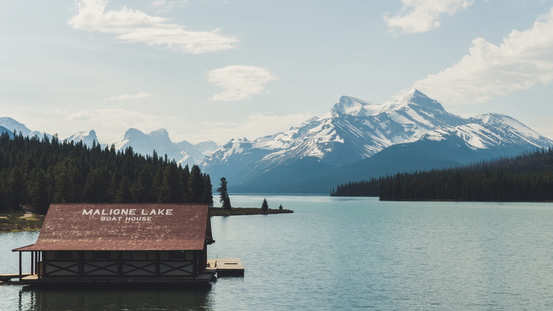 tranquil scene, cloud - sky, beauty in nature, trees, canada, scenics - nature, national park, non-urban scene, tree, 5k, tranquility, boat house
