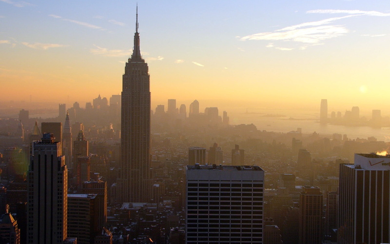 modern, freedom Tower - New York, city, manhattan - New York City, empire, sun, buildings, sunset, lower Manhattan, urban Scene, cityscape, skyscrapers