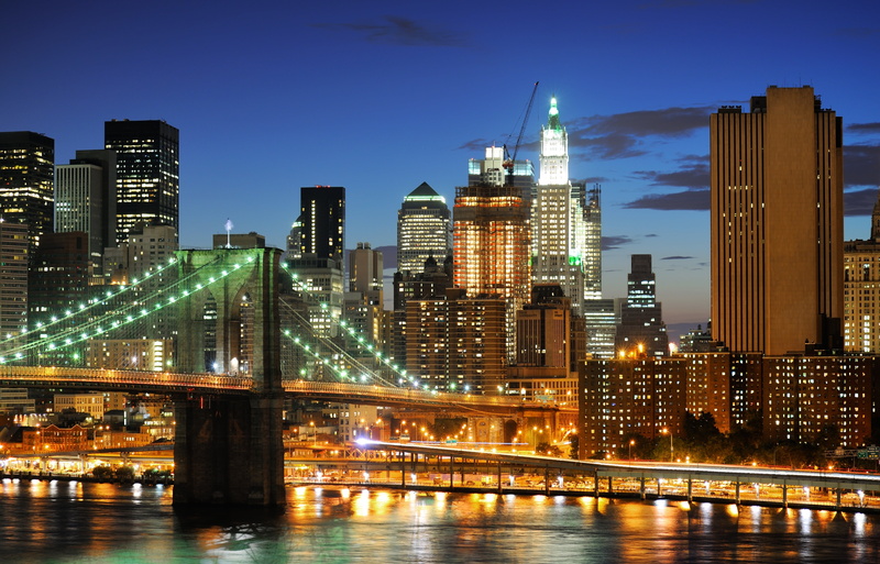 manhattan - New York City, dusk, outdoors, skyscraper, building, office building exterior, hudson River, water, bridge - Man Made Structure, urban Scene