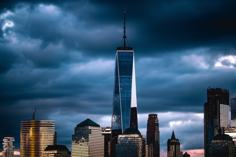 ominous, manhattan - New York City, tall - high, office Building, architecture, outdoors, infrastructure, dark, city, 5K, travel destinations, office building exterior