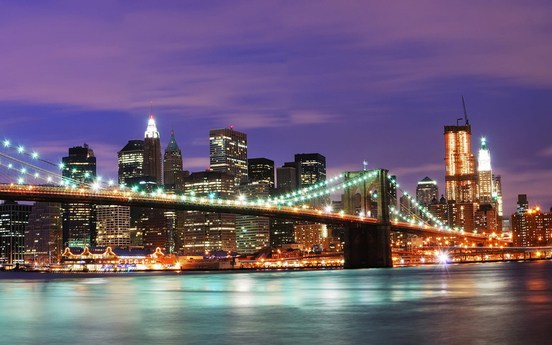 outdoors, building, built Structure, dusk, panoramic, water, Bay, city, USA, spire, cityscape, bridge, waterfront, office Building, city Life, lights, urban Skyline