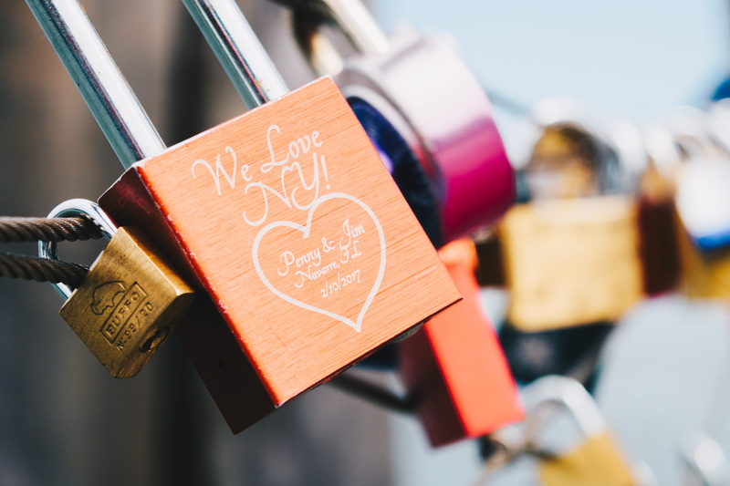 close-up, choice, railing, padlock, hanging, western script, united states, protection, security, positive emotion, new york, nyc, lock, metal, no people