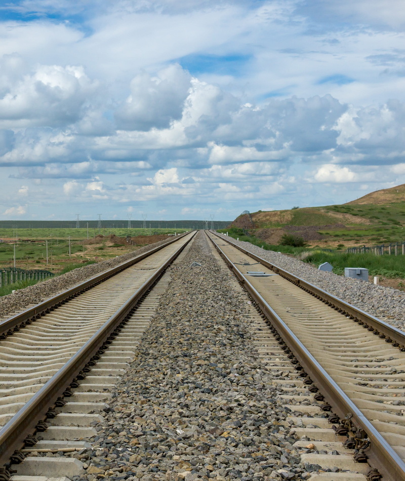land, rail transportation, pebble, perspective, plant, nature, the way forward, vanishing point, railroad track, gravel, direction, no people, sky, beauty in nature