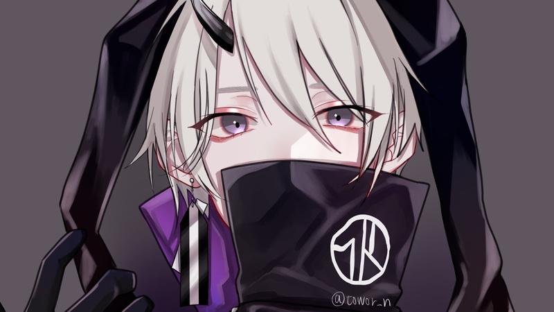 Grey Hair, Anime, Purple Eyes, Boy, 2K, Original