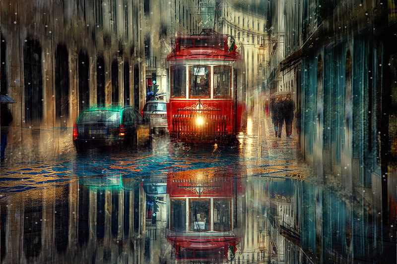 1080P, city, mode of Transport, winter, bus, wet, rain, the city, night, architecture, urban Scene, building, motor vehicle, machine, land Vehicle, travel Destinations