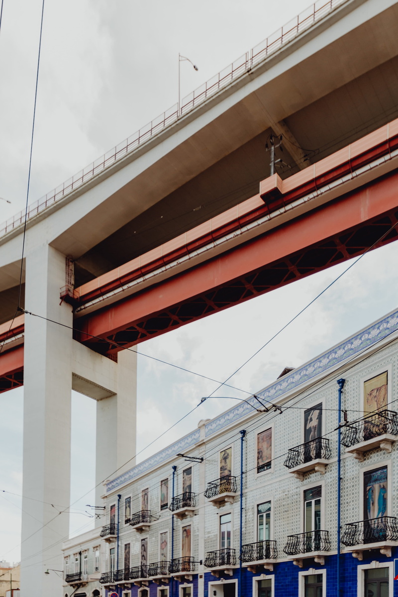 building exterior, outdoors, street, low angle view, building, sky, city, power line, nature, cable, lisboa, day, connection, no people, 4K, built structure