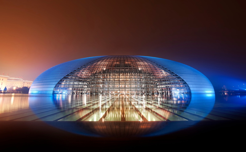skyscraper, national, beijing, Travel, no people, built structure, reflection, centre, national centre for the performing arts, office building exterior