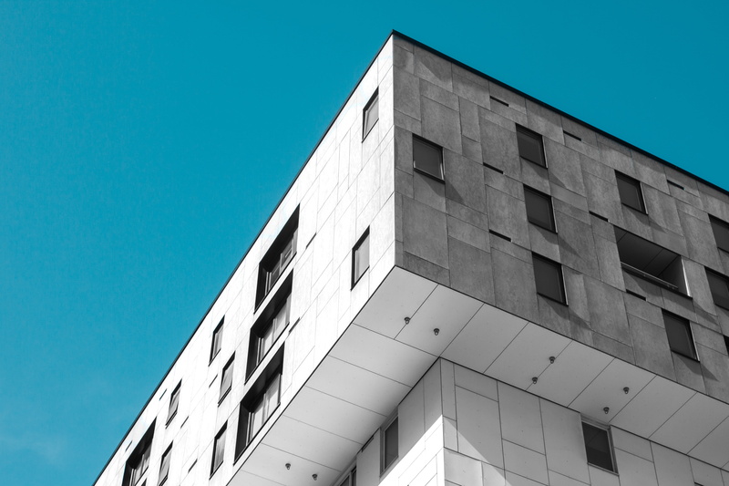 city, modern, office building exterior, sky, outdoors, place of work, apartment, nature, day, gray, built Structure, white, 4K, office, angle, glass - material