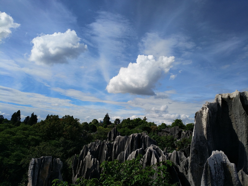 tranquility, stone forest, rock, plant, in yunnan province, 4K, non-urban scene, cloud - sky, tranquil scene, scenics - nature, sky, day, beauty in nature