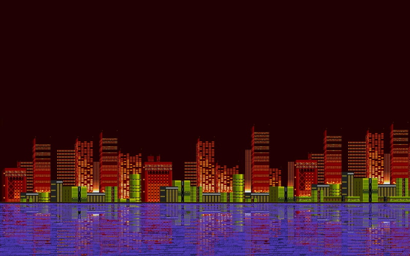 1080P, 16bit, city, background, sonic