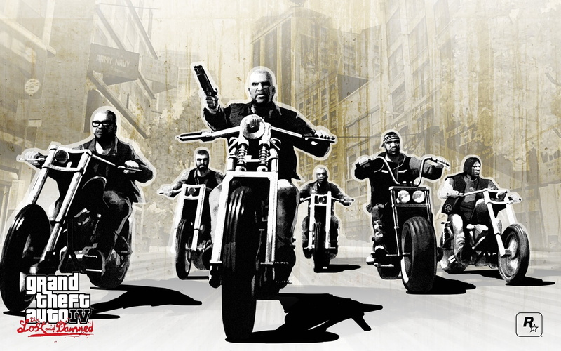 gta, the lose and damned, motorcycle, grand theft auto 4, gun, 2K