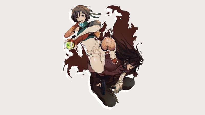 Final Fantasy, gun, Yuffie Kisaragi, 2K, Shoji Sakura, Vincent Valentine, shorts