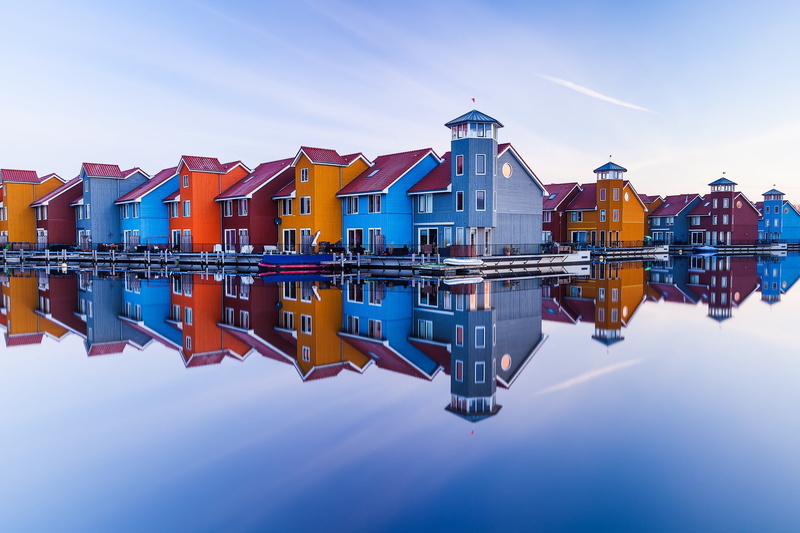 1080P, water, waterfront, blue, sky, architecture, body, cloud - sky, outdoors, symmetry, nature, travel destinations, built structure, near, no people