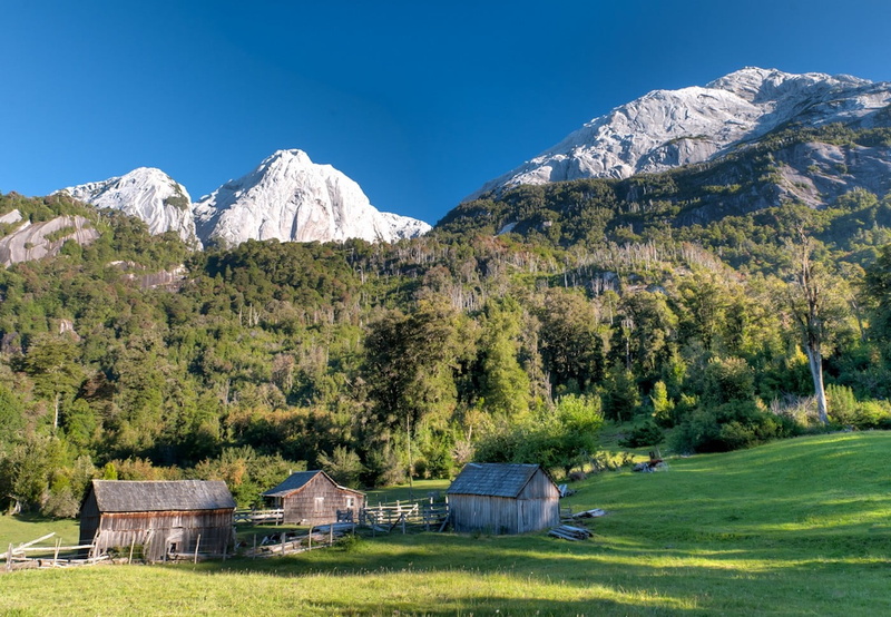 land, forest, 720P, Patagonia, background, hut, cabin, no people, spring, field, plant, photography, nature, beauty in nature, building exterior, tranquility