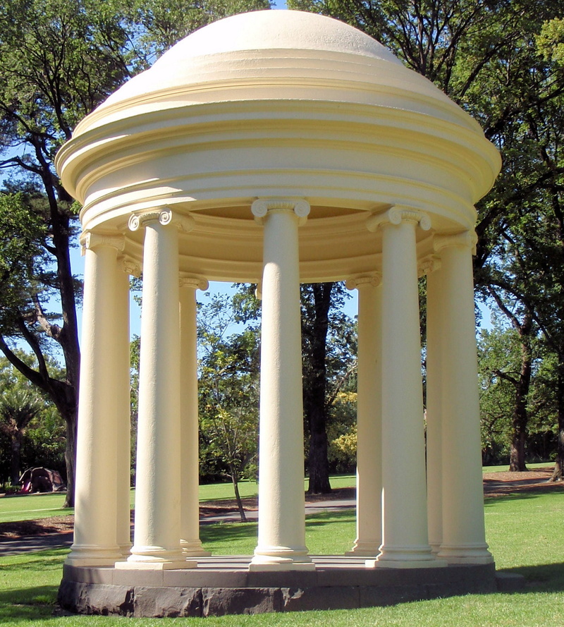 city, park - man made space, day, neo-classical, australia, built structure, architecture, colonnade, park, temple of the winds, shadow, temple, building exterior