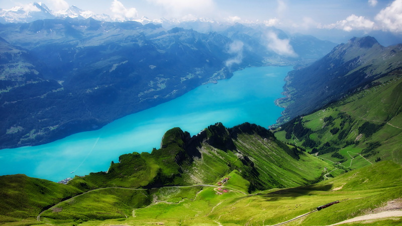 remote, turquoise colored, non-urban scene, wilderness, lake brienz, mountain lake, valley, no people, cloud - sky, environment, day, green color, europe