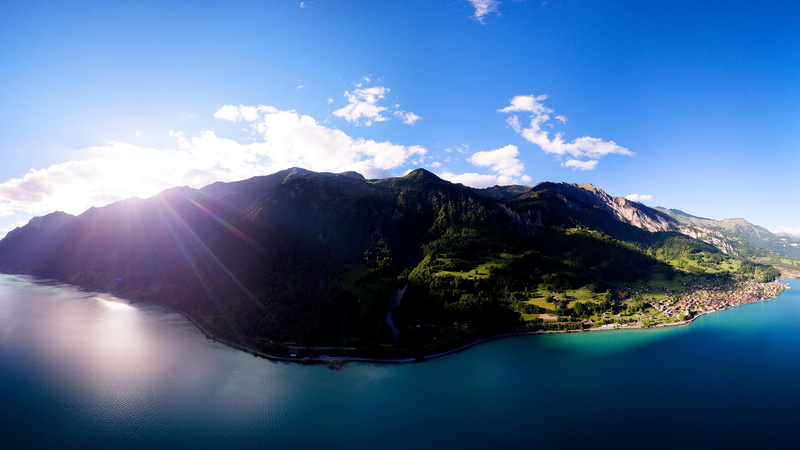 nature, lake, outdoors, mountain, scenics - nature, reflection, mountain range, blue, brienz, tranquil scene, 2K, mountain peak, switzerland, beauty in nature