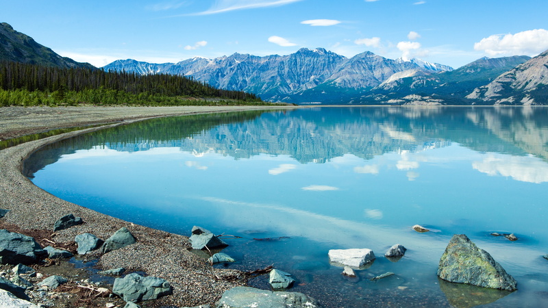 Canada, 5K, mountains, Kluane Lake, landscape, Yukon
