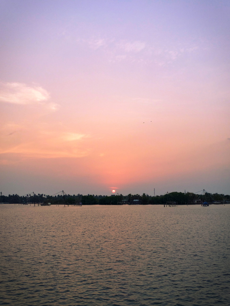 nature, beauty in nature, outdoors, kerala, silhouette, kochi, view into land, sky, tranquil scene, tranquility, evening, scenics - nature, backwaters