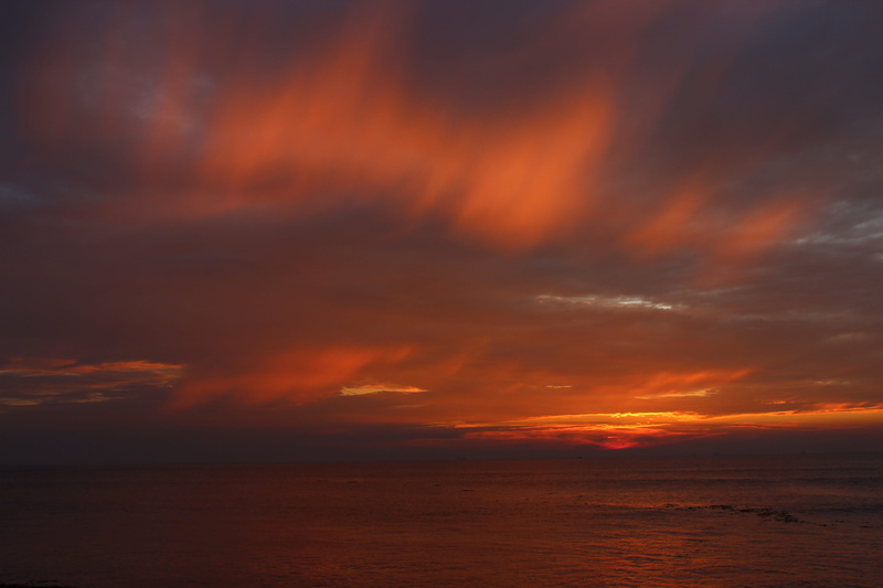 orange color, water, storm, cloud - sky, tranquil scene, environment, scenics - nature, horizon over water, 5K, silhouette, no people, sky, dramatic sky