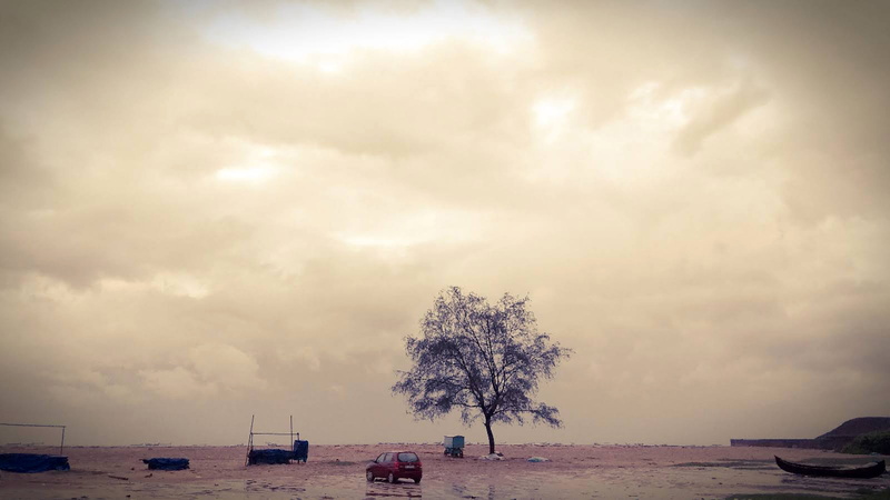 5K, cloud - sky, sea, fall, leaves, evening, no people, cold, beauty in nature, landscape, clouds, transportation, tree, nautical vessel, silhouette, mode of transportation