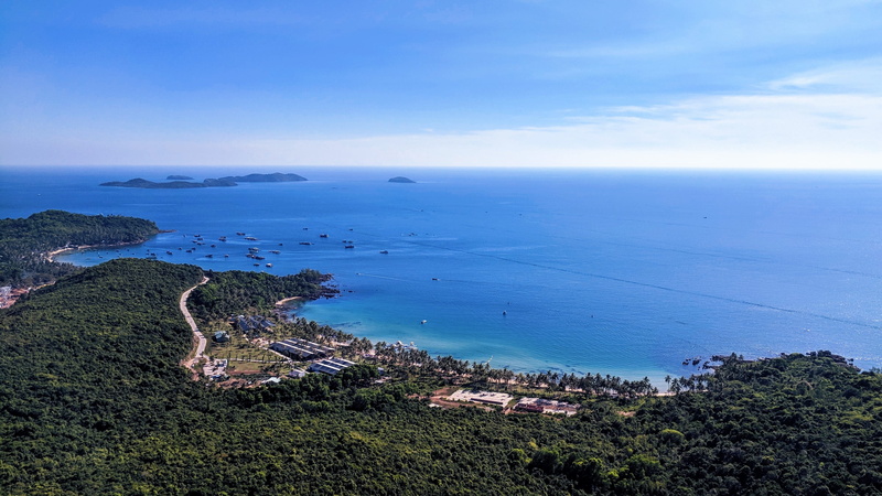 high angle view, cloud - sky, outdoors, 2K, land, day, scenics - nature, blue, vietnam, horizon over water, island, plant, tree, water, beauty in nature