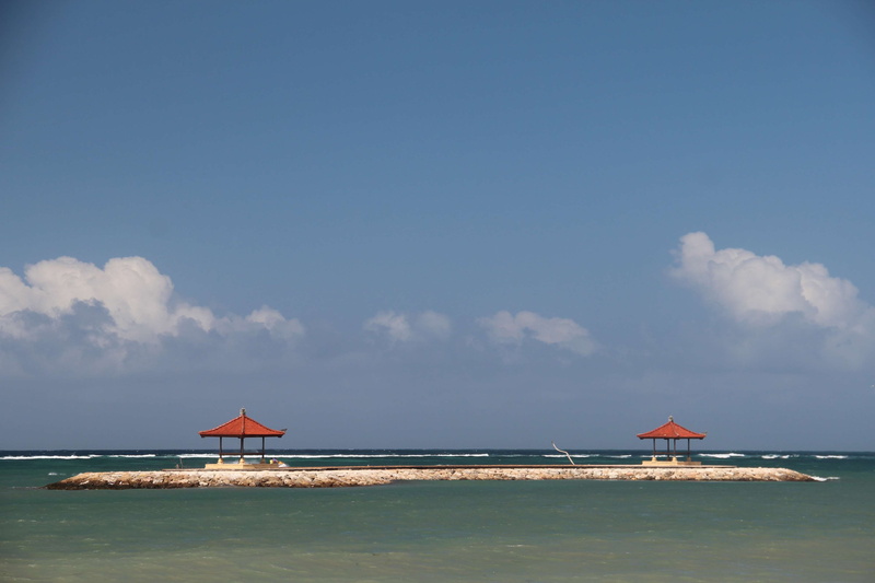 water, day, copy space, scenics - nature, tranquility, sky, horizon, sea, cloud - sky, horizon over water, land, beach, nature, indonesia, sanur bay, no people