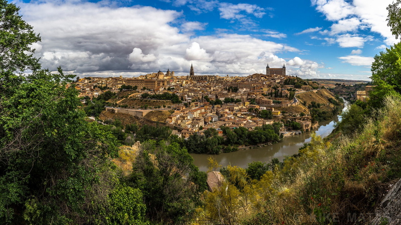 Tagus River, river, Spain, panorama, trees, 1080P, The Tagus River, home, Toledo