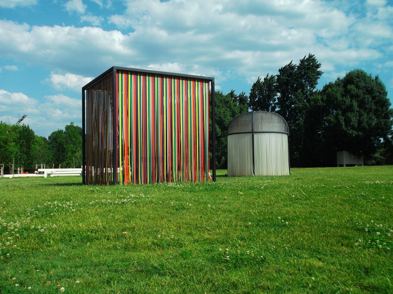 outdoors, building exterior, container, industry, riverside park, nature, park, growth, architecture, striped, built structure, joan vasconcelos, sky, trianons