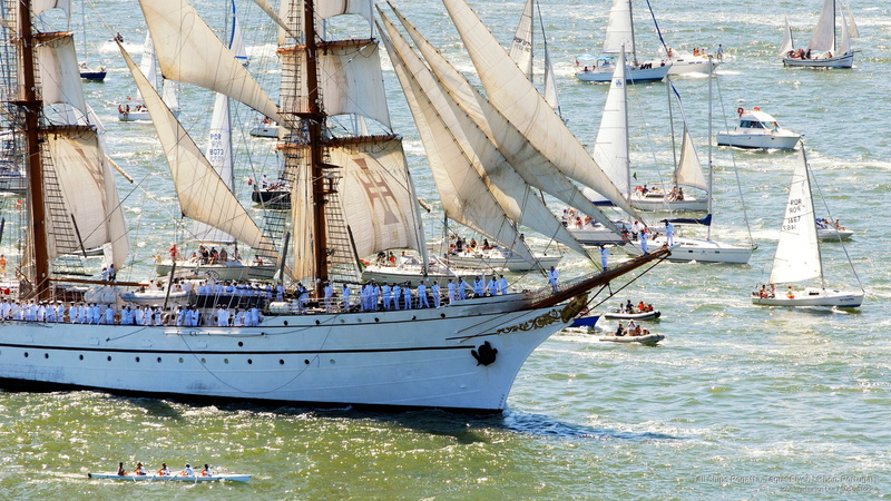 portugal, ships, regatta, Transportation, 2K, lisbon, river, tagus, tall