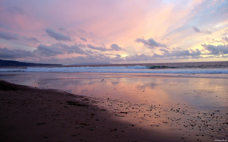 sea, beauty in nature, sand, water, horizon, cloud - sky, nature, landscape, tranquility, 720P, horizon over water, outdoors, low tide, reflection, environment