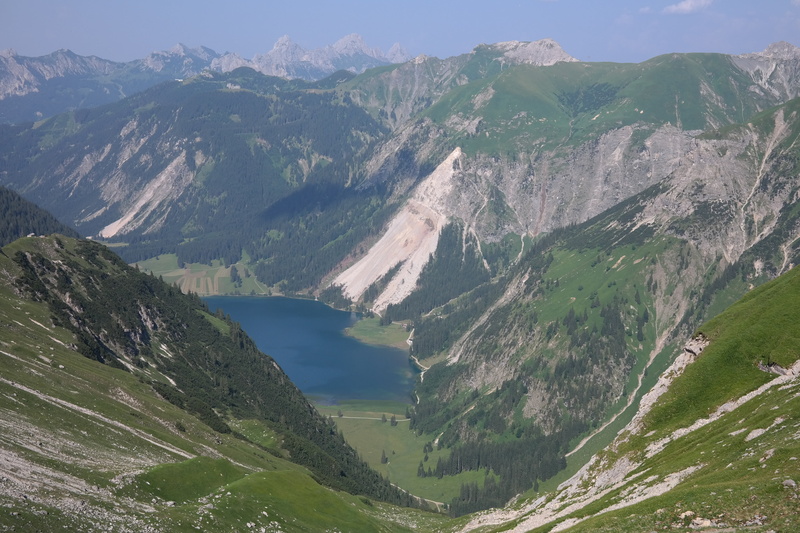beauty in nature, physical geography, mountain, high angle view, vilsalpsee, day, nature, 5K, scenics - nature, no people, landscape, mountain peak, idyllic