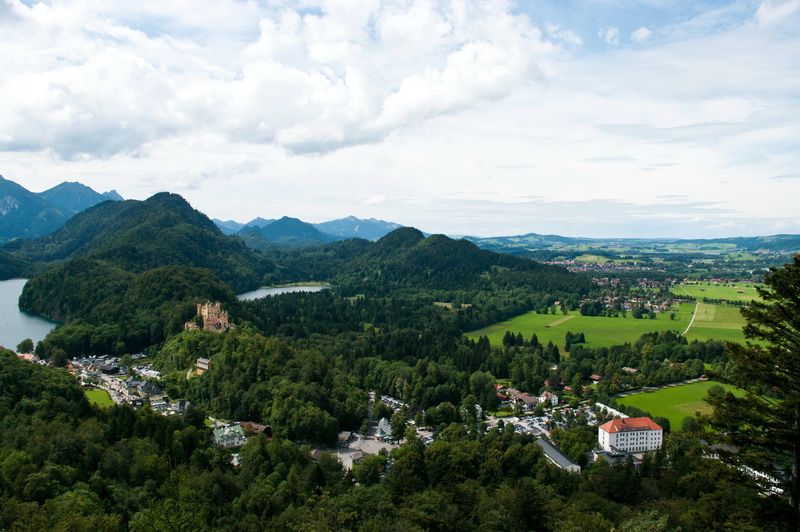 Fussen, 2K, castle, Füssen, home, Germany, Bavaria, forest, landscape, mountains, nature., Bayern, river
