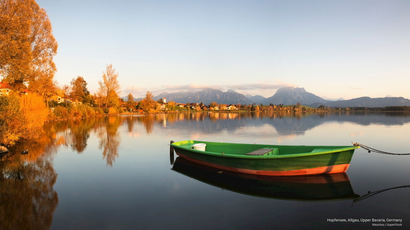 allgau, germany, hopfensee, upper, Fall, bavaria, 2K