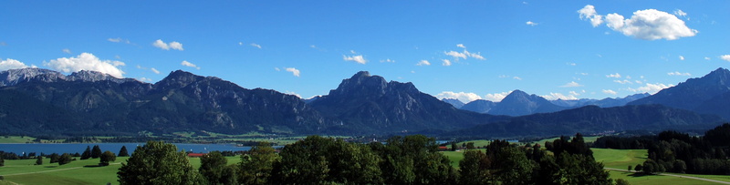 landscape, panorama royal angle, infant, mountain peak, travel, urban skyline, environment, lake forggensee, water, sky, panoramic, nature, land, allgäu alps