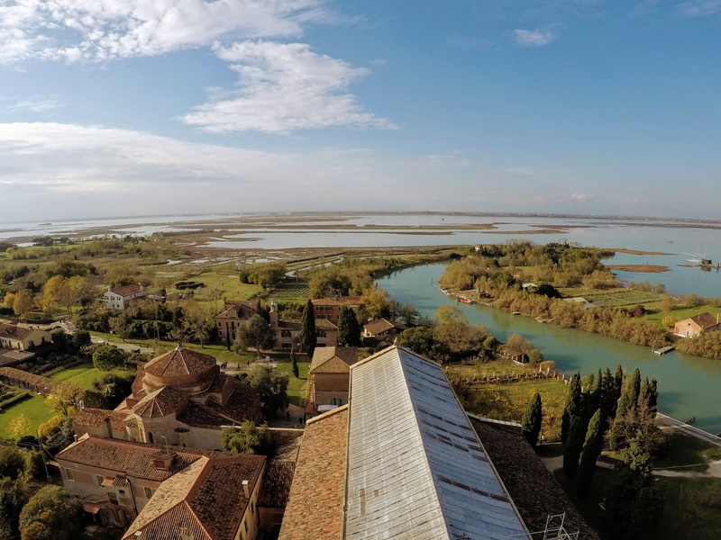 beauty in nature, outdoors, nature, environment, italy, gopro, scenics - nature, high angle view, torcello, water, non-urban scene, architecture, no people
