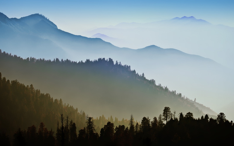 mountains, mist, Mac OS X, forest, 2K, OS X