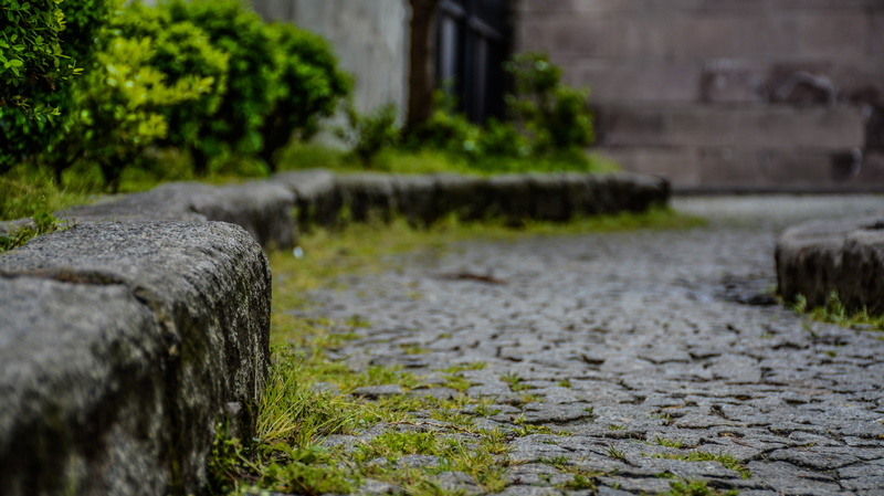 stone, kostaki, track, rock, stone material, day, surface level, footpath, outdoors, grass, trabzon, no people, street, focus on foreground, nature, solid