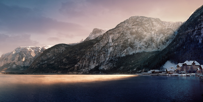 scape, nature, water, body, österreich, waterscape, panoramic photography, winter, daytime, atmosphere, scenics, schnee, snow, europe, Hallstatt, panoramic