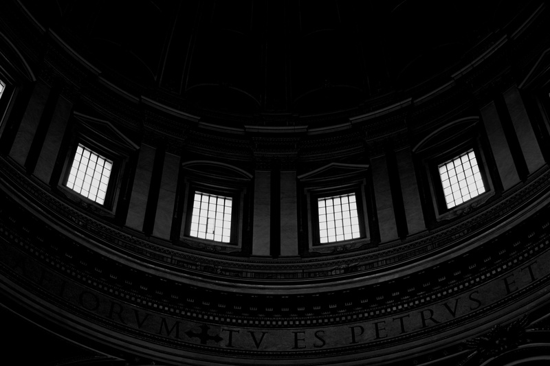 inside, interior, glass windows, panel, church, dome, clear, black, travel destinations, sunlight, dark, low angle view, art, built structure, glass, shape
