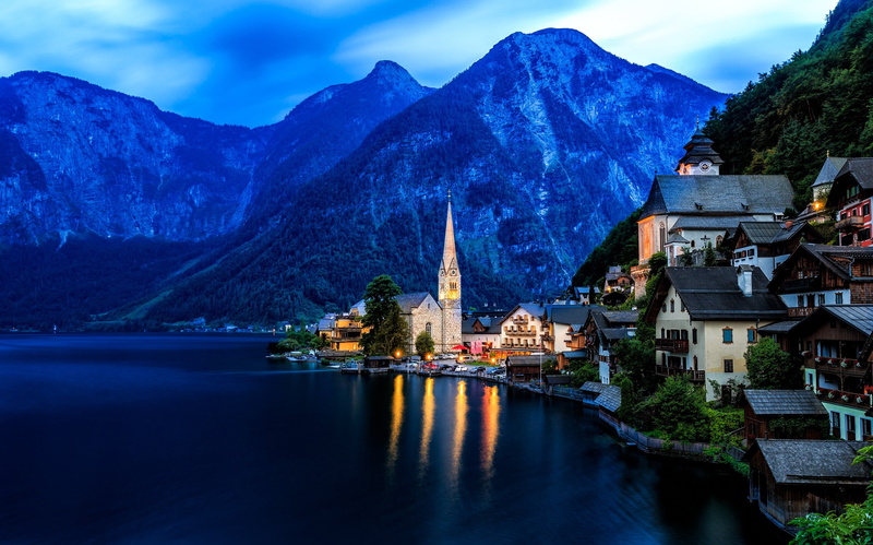 cityscape, Hallstatt, landscape, city, 1080P, Austria