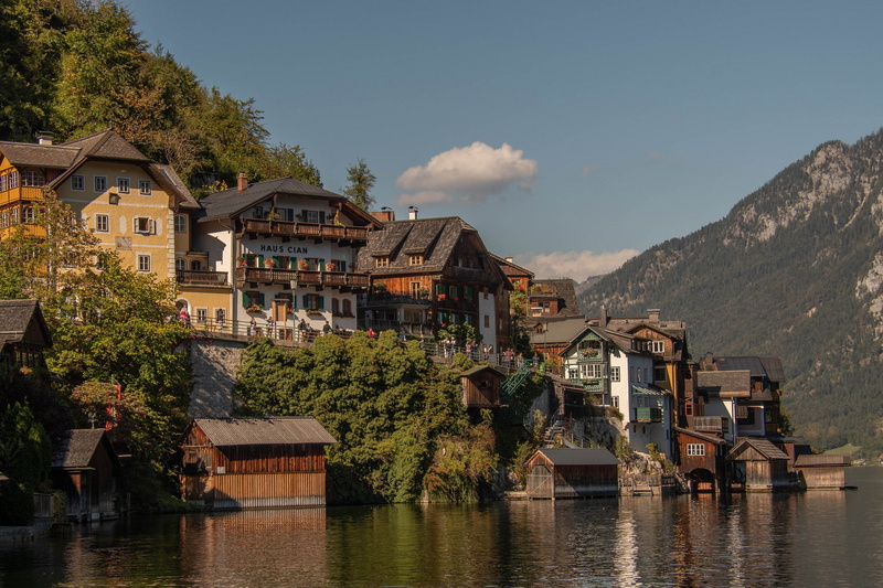 1080P, Austria, home, mountains, Lake Hallstatt, water, lake, Hallstatt