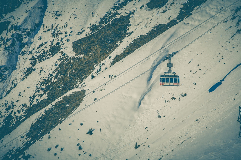 cable car, peak, snowcapped mountain, winter, ice, covering, ramsau/dachstein, day, no people, wintersport, environment, 4K, mountain, transportation