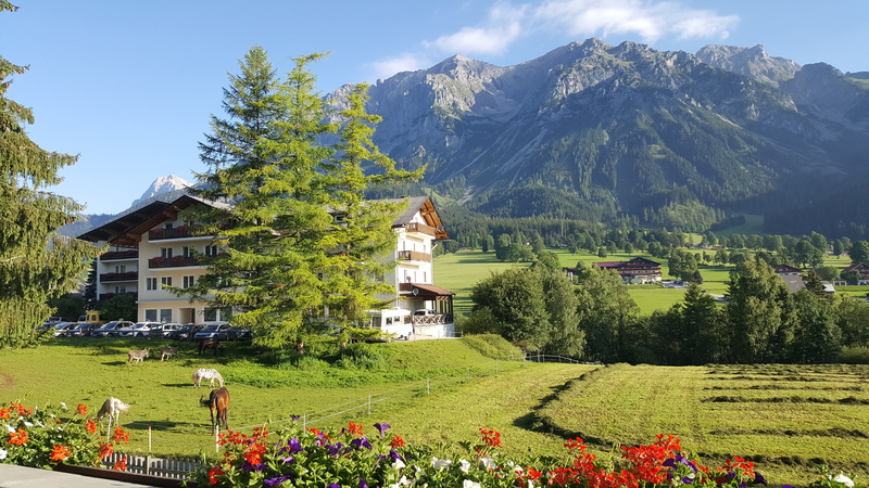 house, nature, built structure, residential district, mountain range, field, beauty in nature, guesthouse, day, 5K, sky, building exterior, alps, tree