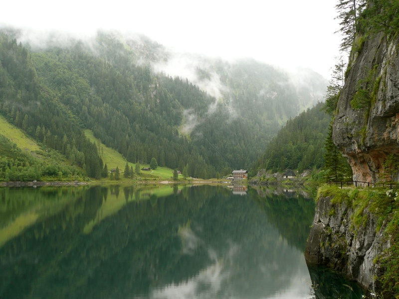 tranquility, non-urban scene, scenery, peaceful, outdoors, green color, tree, plant, gosausee, water, waterfront, nature, tranquil, 2K, lake, landscape