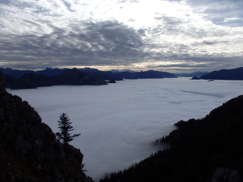 traunsee, tranquil scene, inversion weather situation, water, view, dachstein, plant, nature, sky, 4K, silhouette, mountain range, outdoors, mountain