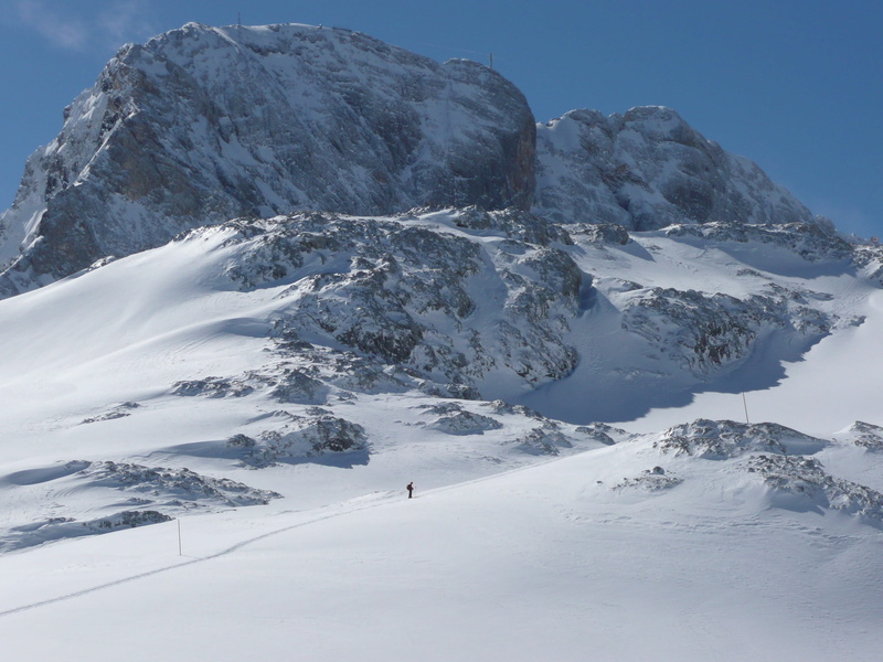 scenics - nature, snow mountain, austria, outdoors, alpine, sky, 2K, mountain range, frozen, cold temperature, sport, environment, ice, dachstein, backcountry skiiing