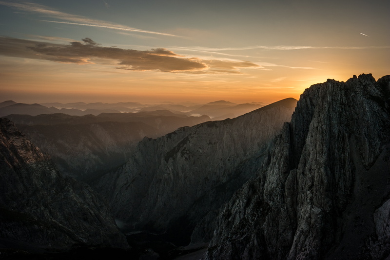 Alpen, mountain Peak, rock - Object, Natur, Sonne, Wide  Angle, Berg, Sun, Aflenz, Orange, Clouds, photo, Österreich, Samyang, gray mountain, Explore, NX300