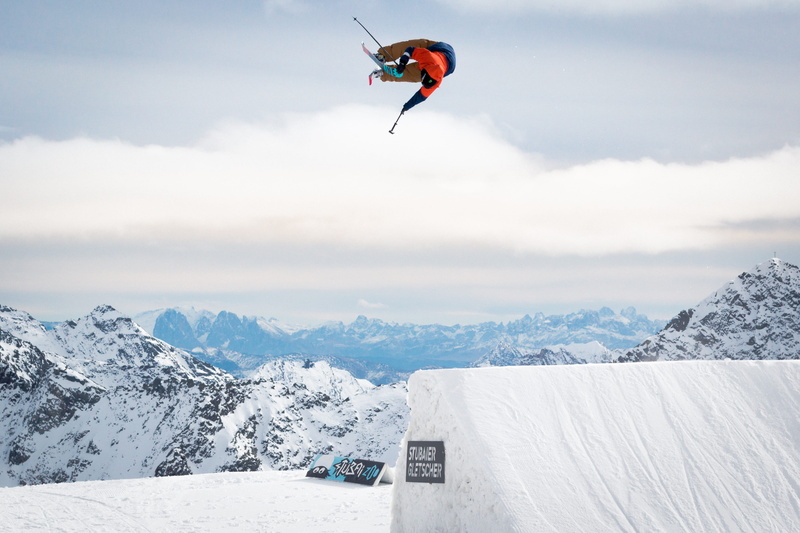 skill, mountain range, gopro, stubai glacier, mountain, sport, travel, alpen, extreme sports, tom wallisch, winter sport, action, sky, 4K, action sport