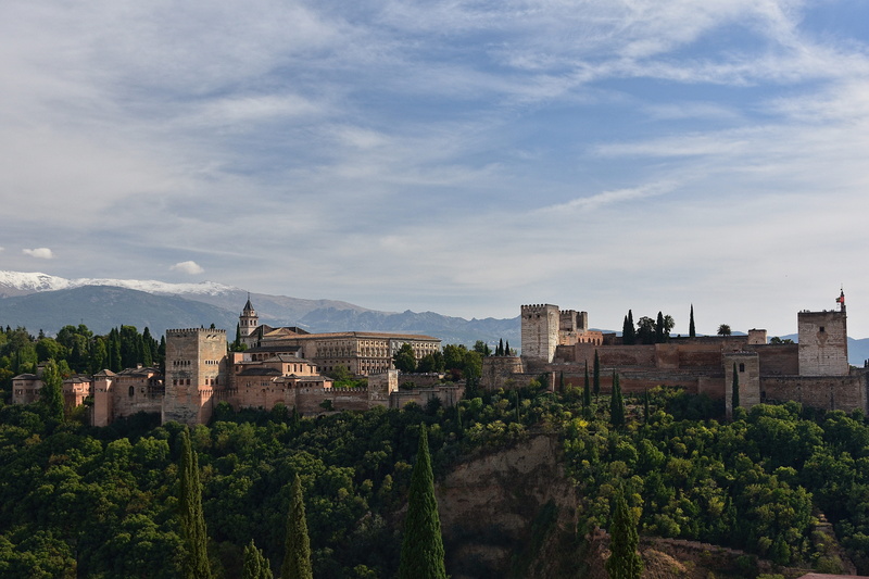 palace, day, spain, travel destinations, tourism, nature, history, built structure, 5K, the past, building, travel, cityscape, alhambra, cloud - sky, landmark